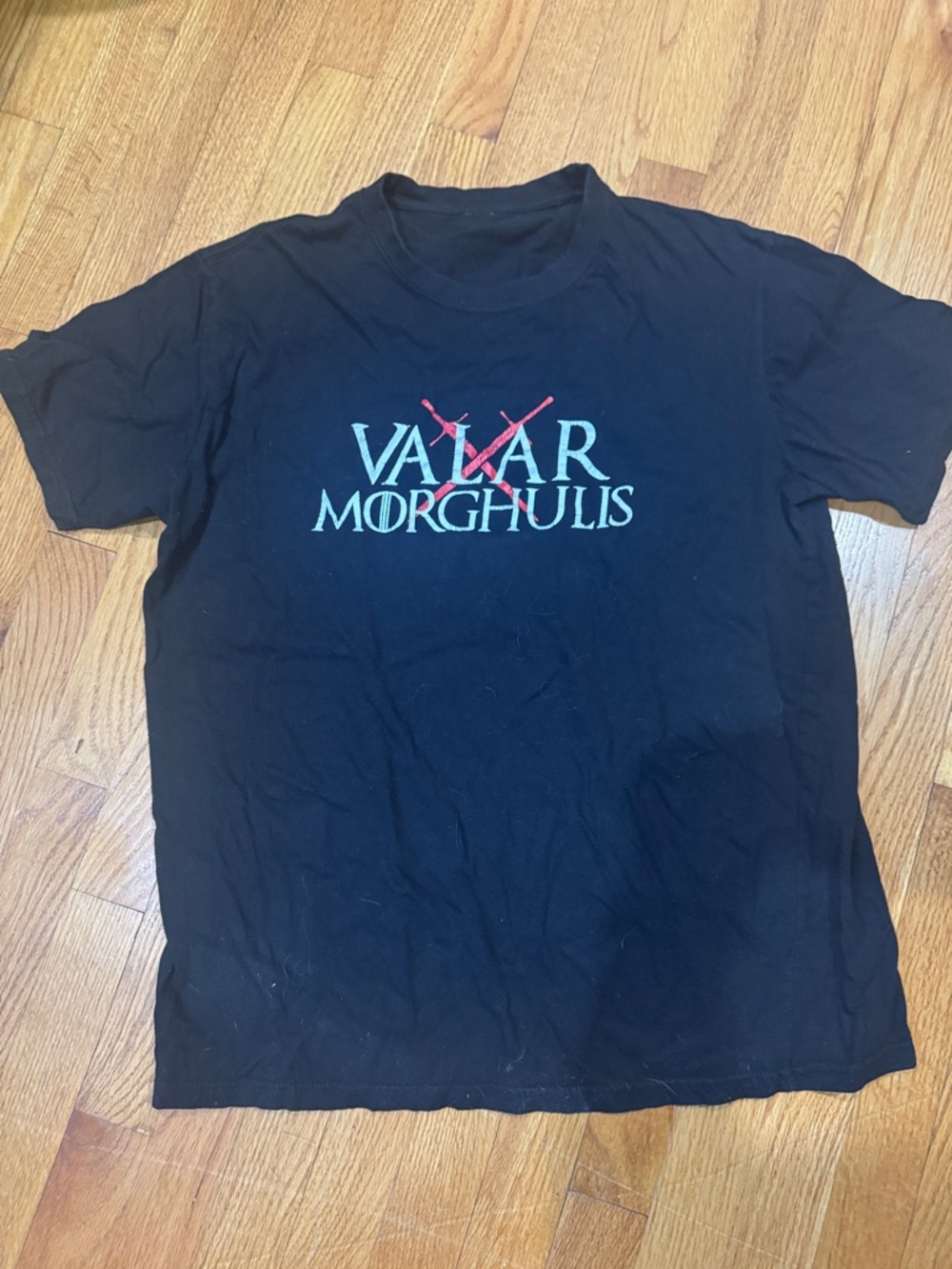 Black "Valar Morghulis" Graphic T‑Shirt